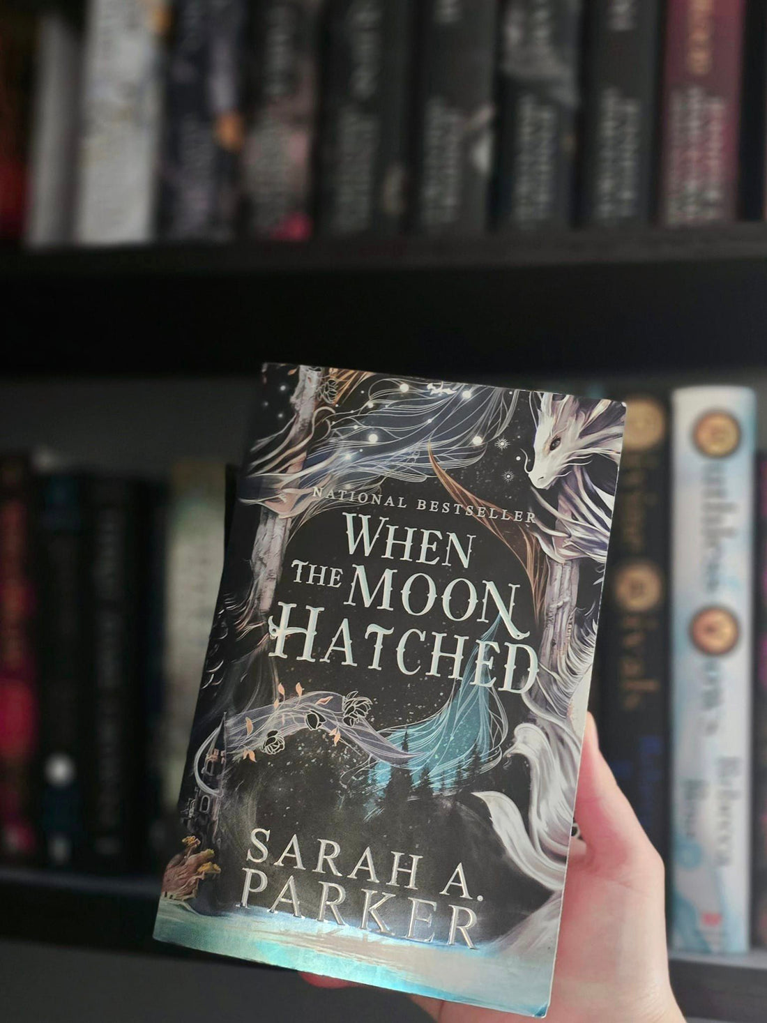 When the Moon Hatched written by Sarah A. Parker a fantasy novel about dragons and magic wielders 